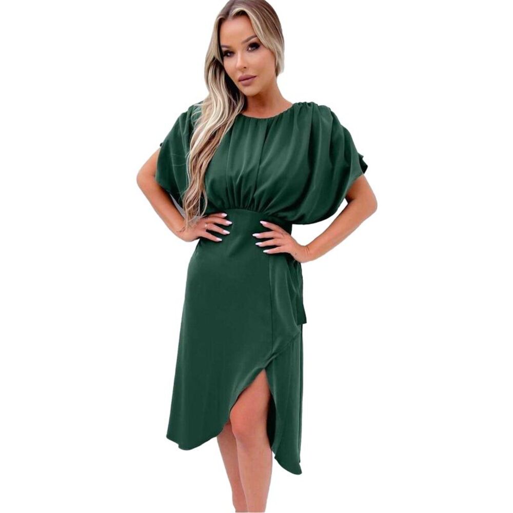 AX Paris Womens/Ladies Polyester Gathered Batwing Sleeve Midi Dress / Teal
